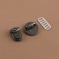 Застёжка для сумки, 2.5&times;2.5 см, цвет чёрный никель