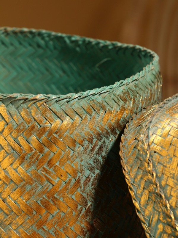 Корзинка плетеная "Голден" 20х20х26 см, голубой