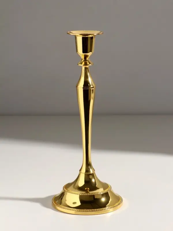 Подсвечник металл на 1 свечу "Сканди" золото набор 2 шт 24,5х10х10 см