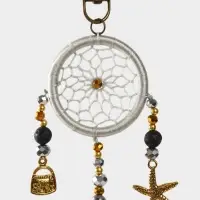Брелок ловец снов, 17 см, серебристый