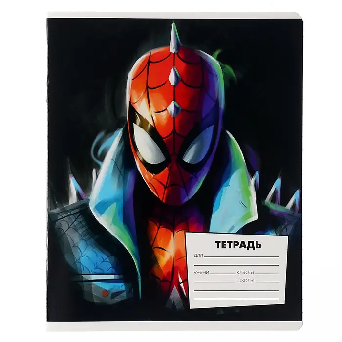 Тетрадь в линейку 18 листов, 5 видов МИКС, обложка мелованный картон, &laquo;Человек-паук&raquo;