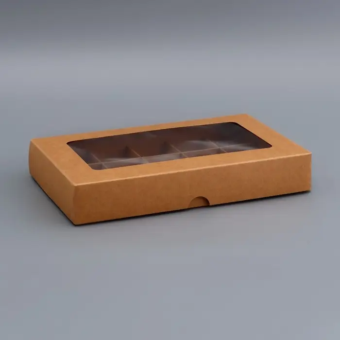 Коробка для 15 конфет, крафт, 13.7&times;22&times;3.5 см
