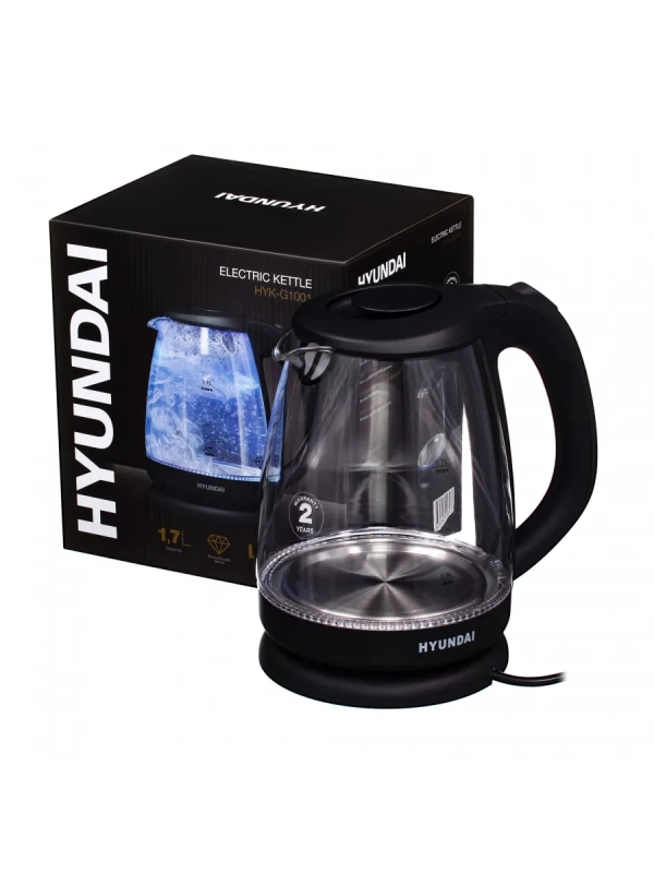 Чайник HYK-G1001 1,7л 2200Вт черный (стекло)