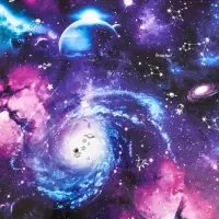 Бумага упаковочная глянцевая &laquo;Космос&raquo;, 50 х 70 см