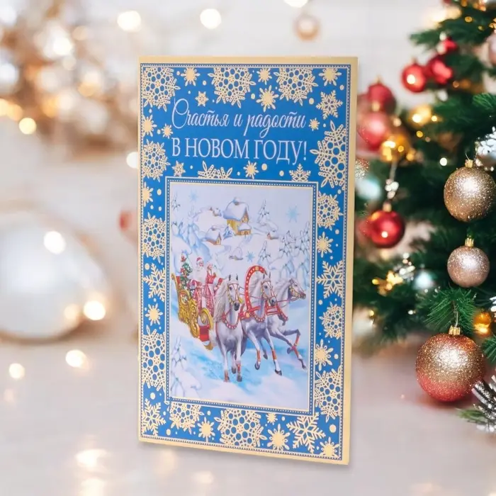 Открытка &laquo;Счастья и радости в Новом Году!&raquo; тиснение, 18&times;12 см