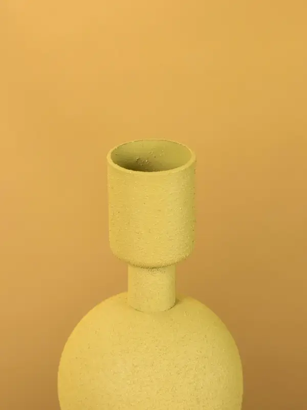 Подсвечник на 1 свечу текстурный "Оливковый" с 2 сферами 8,5х8,5х18 см