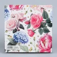 Коробка для печенья, кондитерская упаковка с пластиковой крышкой, &laquo;Для тебя&raquo;, 10.5 х 10.5 х 3 см