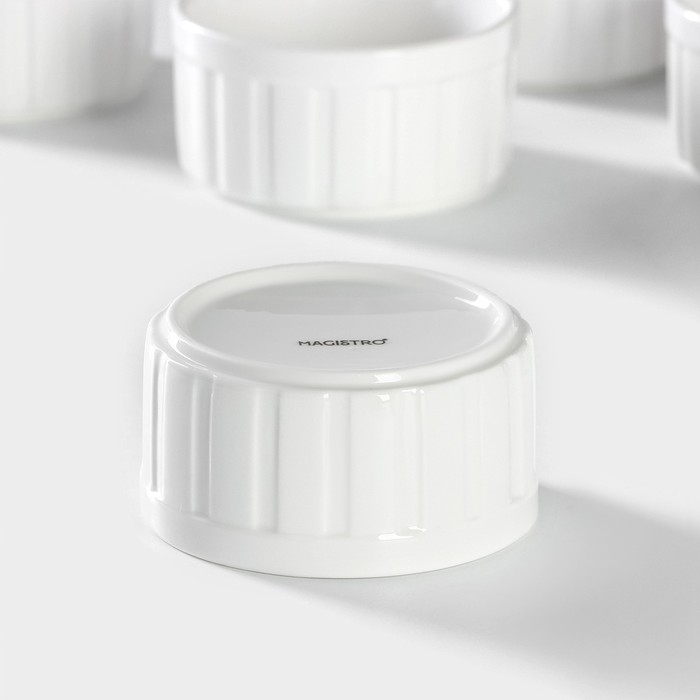 Набор рамекинов из жаропрочной керамики Magistro &laquo;Каспар&raquo;, 6 предметов: 200 мл, цвет белый