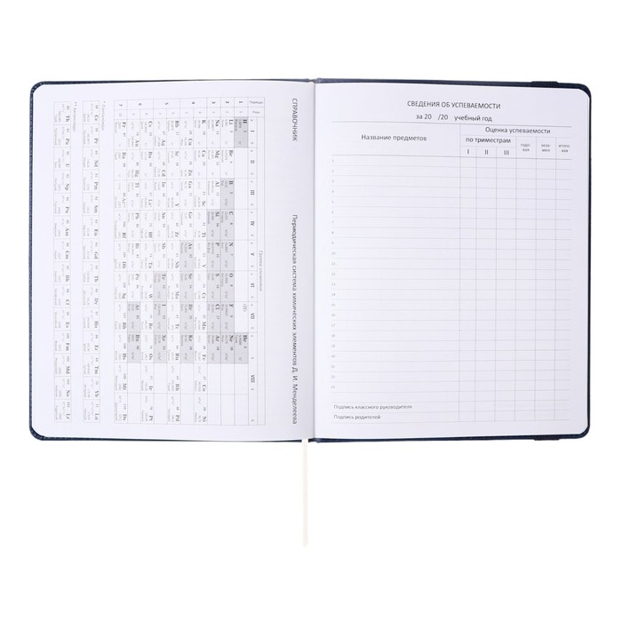 Дневник универсальный для 1-11 классов Dark blue, твёрдая обложка, искусственная кожа, резинка, ляссе, 48 листов