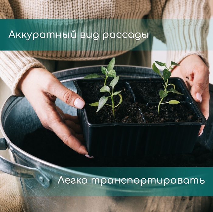 Кассета для выращивания рассады Greengo на 21 ячейку, по 250 мл, из пластика, 54 &times; 28 &times; 10 см