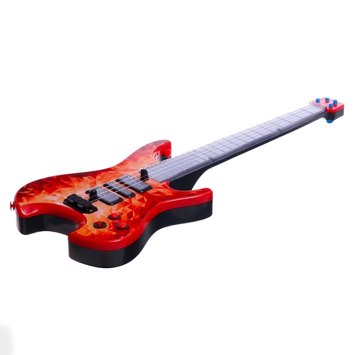 Музыкальная гитара &laquo;Рок звезда&raquo;, звук, свет, цвет красный