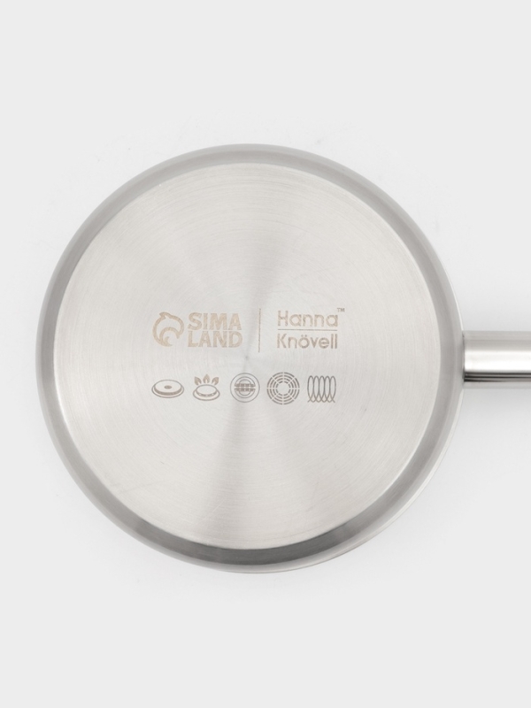 Ковш 2 л, d=16, h=10 см, с крышкой, толщина стенки 0,8 мм, индукция