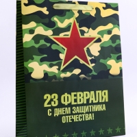 Пакет подарочный вертикальный &laquo;С Днём защитника Отечества! &raquo;, L 31 &times; 40 &times; 12 см