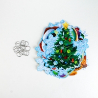 Гирлянда на кольцах "С Новым годом", змейки,  дл.170 см