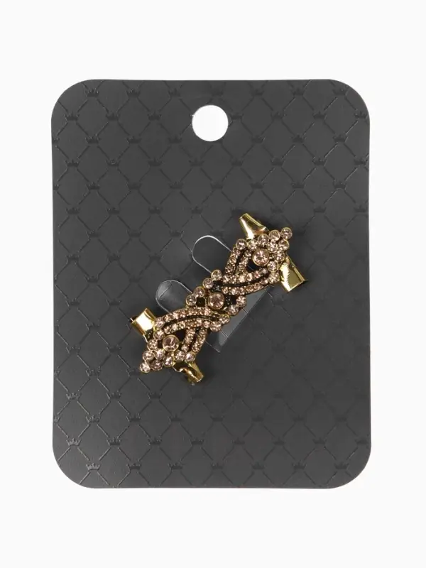 Зажим для кардигана "Ажур", х, цвет коричневый в чернёном золоте