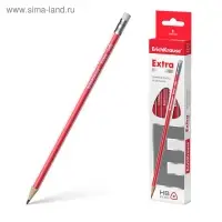 Карандаш чернографитный Extra HB, ErichKrause, с ластиком, трёхгранный