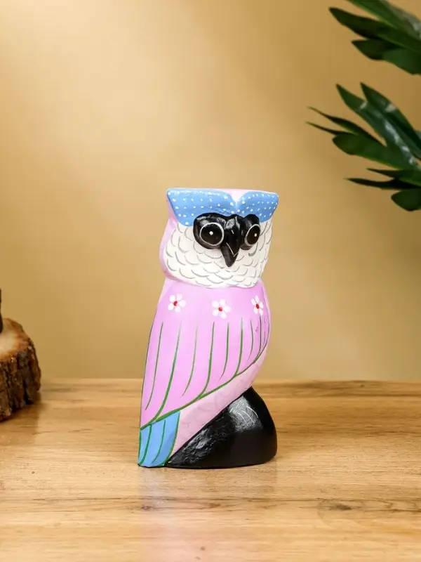 Набор сувенирный &laquo;Совы&raquo;, h=17 см, h=14.5 см, h=11 см, дерево, сиреневый