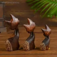 Сувенир дерево "Кошки" (набор 3 шт) 17х7х8 см