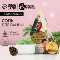 Соль для ванны ЧИСТОЕ СЧАСТЬЕ &laquo;Исполнения желаний!&raquo;, 150 г, аромат хвойный, Новый Год
