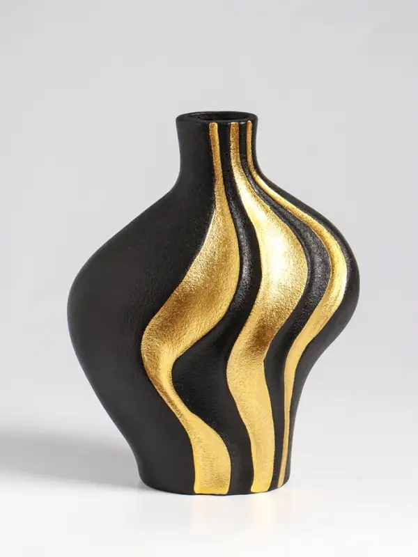 Ваза настольная керамика "Оделис" 19,5х15 см, чёрный