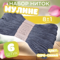 Набор ниток мулине №161, 8 &plusmn; 1 м, 6 шт, цвет серо-синий