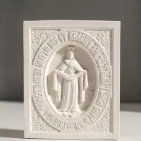 Икона с подвесом "Покров Пресвятой Богородицы" размер 12х10х2 см, гипс