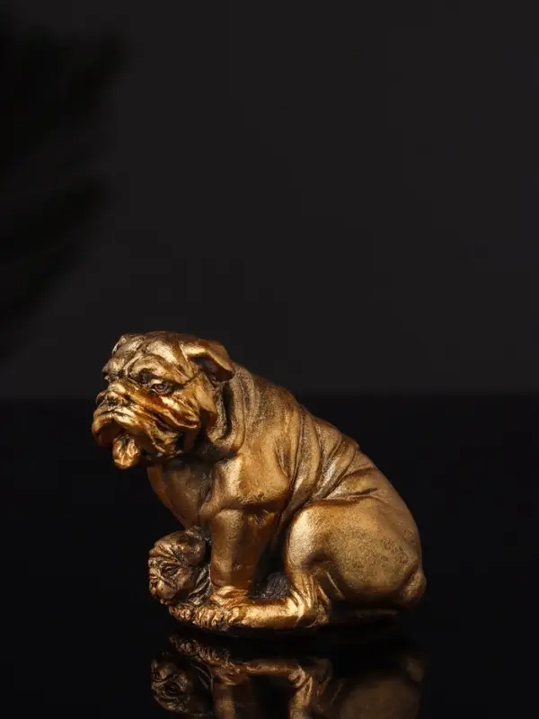 Набор статуэток "Гости, кошка и собака" 7 см, бронза