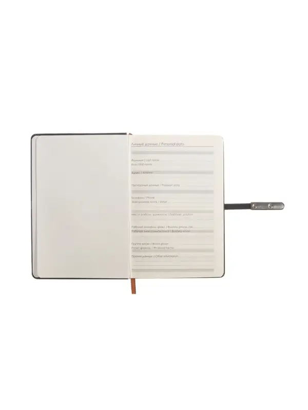 Ежедневник недатированный формат А5, с хлястиком, 112л, линия, пвх, Узор Черный