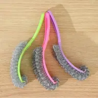 Губка для посуды Доляна, с ручкой, металлическая, 24&times;5&times;5 см, МИКС