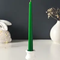 Набор свечей античных, 2,3х 24,5 см, 5 ч, 55 г, 4 штуки, тёмно-зелёный