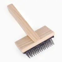 Щетка-пуходёрка деревянная ZOONIK &laquo;Кавказец&raquo; полукруглая, 100&times;55 см