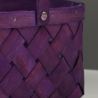 Корзина плетёная, 23&times;18&times;12 см, ручка h=13 см, ива, фиолетовая