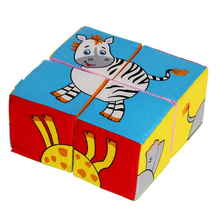 Набор развивающих мягких кубиков &laquo;Собери картинку. Животные 2&raquo;