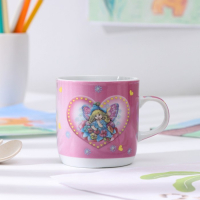 Набор детской посуды из керамики Доляна &laquo;Дюймовочка&raquo;, 3 предмета: кружка 230 мл, миска 400 мл, тарелка d=18 см,цвет белый