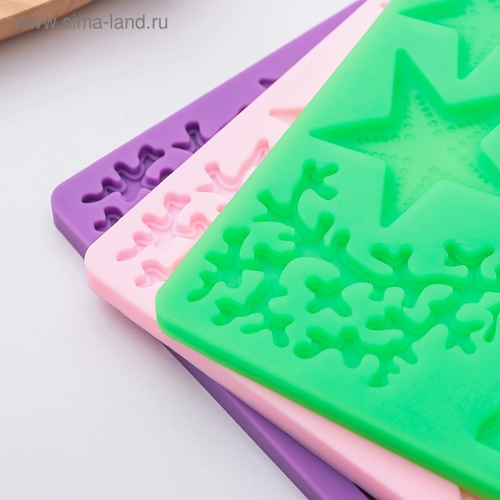 Молд Доляна &laquo;Морской узор&raquo;, силикон, 19&times;12 см, цвет МИКС