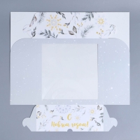 Коробка складная на 9 капкейков с окном &laquo;Паттерн светлый&raquo;, 25 х 25 х 10 см, Новый год