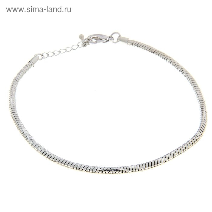 Браслет для шармов &laquo;Карабин&raquo;, основа, цвет серебро, 23 см