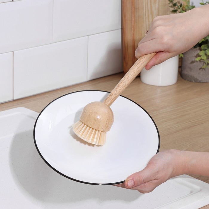 Щётка для посуды Доляна &laquo;Лотос&raquo;, круглая, 22 см