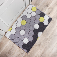 Коврик придверный грязезащитный Доляна &laquo;Гамма&raquo;, вырезной, 60&times;90 см, цвет серый