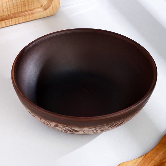 Салатник классический &laquo;Ангоб&raquo;, 1л, 6 х 18,5 х 18,5см