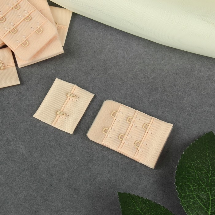 Застёжка для бюстгальтера, 3 ряда 2 крючка, 3,3 &times; 2,8 см, 3,3 &times; 5 см, 10 шт, цвет бежевый