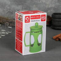 Чайник заварочный френч - пресс Доляна &laquo;Оливер&raquo;, 350 мл, стекло, цвет чёрный