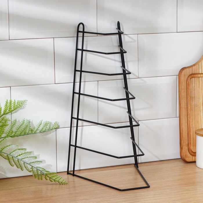 Подставка под крышки, 16&times;18&times;34 см, цвет чёрный