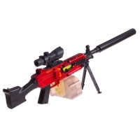 Пулемет &laquo;Годзилио&raquo;, стрельба, гильзы разлетаются, аккумулятор