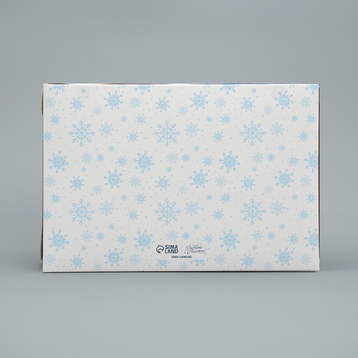 Коробка складная на 6 капкейков с окном &laquo;Веселого Нового года&raquo;, 25 х 17 х 10 см, Новый год