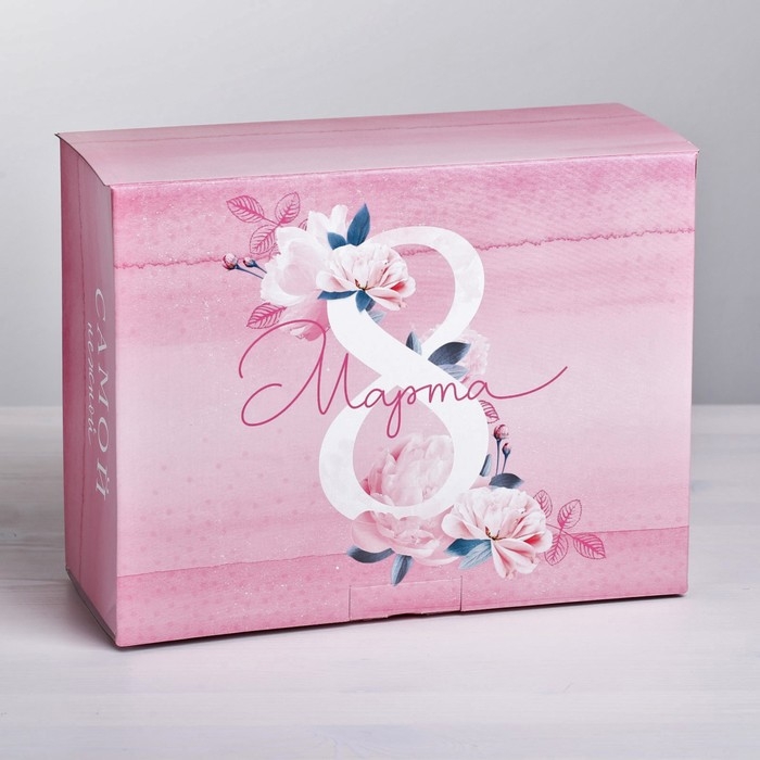 Коробка‒пенал, упаковка подарочная, &laquo;С 8 Марта!&raquo;, 30 х 23 х 12 см