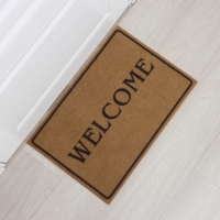 Коврик придверный Доляна Welcome, без окантовки, 40&times;60 см, цвет бежевый