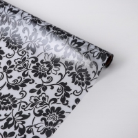 Витражная плёнка &laquo;Орнамент&raquo;, 45&times;200 см, цвет чёрный