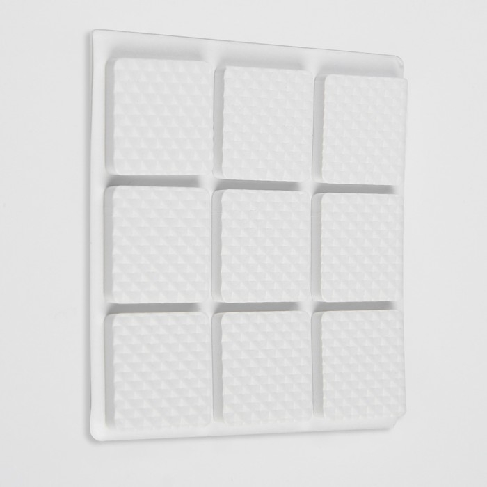Накладка мебельная квадратная ТУНДРА, размер 18 х 18 мм, 32 шт, полимерная, цвет белый