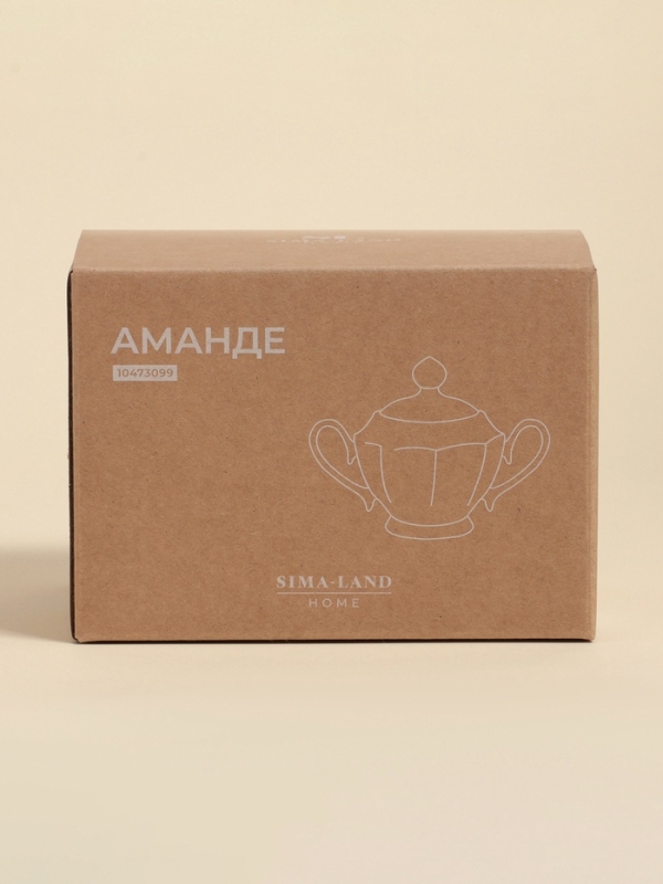 Сахарница SL Home &laquo;Аманде&raquo;, 17&times;11&times;12 см, фарфор, белая